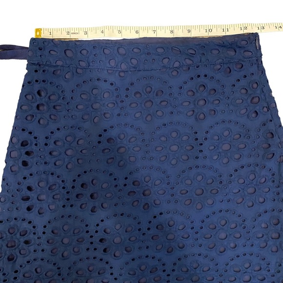 Cartolina Nantucket The Emma Navy Blue Eyelet Floral Skirt - Picture 7 of 14